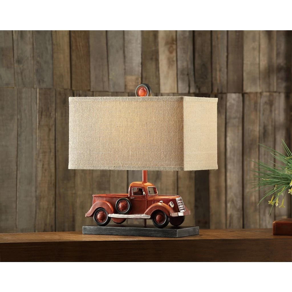 Crestview Collection Well Traveled Farmhouse Table Lamps, Red Truck Design, 20 in. H. 4 Crestview Collection Well Traveled Farmhouse Table Lamps, Red Truck Design, 20 in. H. - Image 2