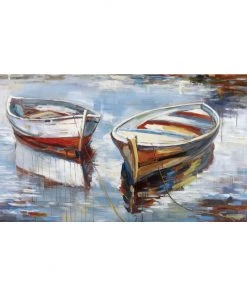 Crestview Collection 60 x 30 in. Boat At Rest Hand-Painted Canvas Wall Art, CVTOP2266