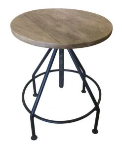 Crestview Collection Bengal Manor Mango Wood And Metal Bar Stool, CVFNR491