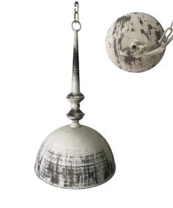 Crestview Collection Large Dahlia Pendant in Antique White, CVPDA003