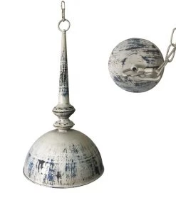 Crestview Collection Medium Dahlia Pendant in Antique White, CVPDA004