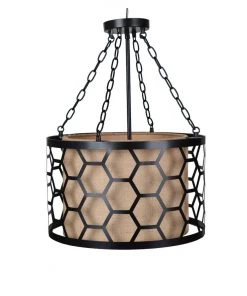 Crestview Collection Metal Oil Bronze Finish Flynn Track Lighting Pendant, 23 in. H x 18 in. D