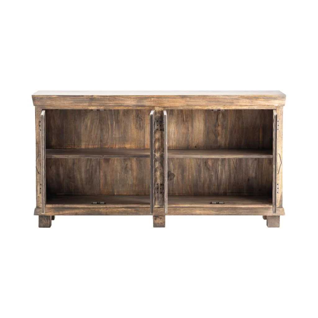 Crestview Collection Bengal Manor Metal Lattice Work and Mango Wood Sideboard, CVFNR317 5 Crestview Collection Bengal Manor Metal Lattice Work and Mango Wood Sideboard, CVFNR317 - Image 3