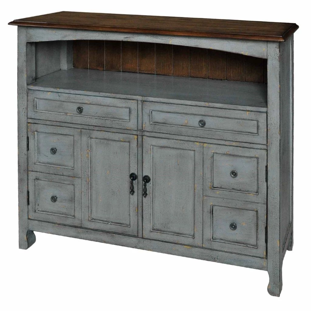 Crestview Collection Bedford 2-Drawer/2-Door Sage Cabinet with Wood Top, CVFZR1887 4 Crestview Collection Bedford 2-Drawer/2-Door Sage Cabinet with Wood Top, CVFZR1887 - Image 2
