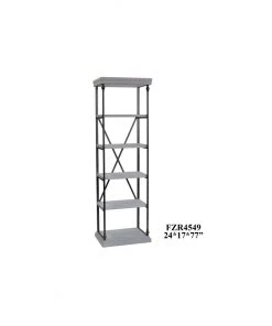 Crestview Collection Hanover Metal and Wood Etagere Bookcase, CVFZR4549