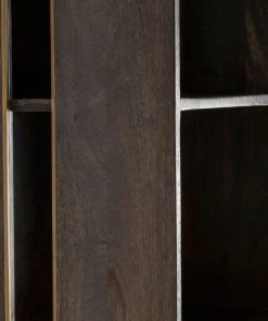 Crestview Collection Belle Meade 2-Door Mango Wood Tall Cabinet and Bookshelf, CVFNR5095