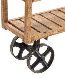 Crestview Collection Bengal Manor Mango Wood Industrial Cart, CVFNR302 7 Crestview Collection Bengal Manor Mango Wood Industrial Cart, CVFNR302 -Crestview Collection sale 1667842 A2