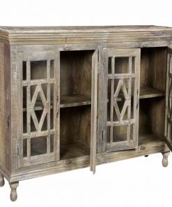 Crestview Collection Bengal Manor Mango Wood Wash 4 Door Sideboard, CVFNR492