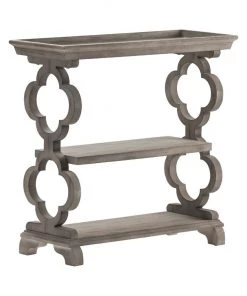 Crestview Collection Chelsea Tray Top Quatrefoil Console Table, CVFZR2238