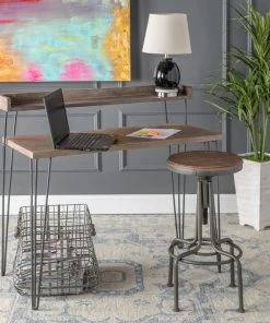 Crestview Collection Cody 2-Tier Wood and Metal Desk, CVFZR4580 -Crestview Collection sale 1667851 A3