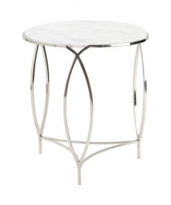 Crestview Collection St. Claire Round Marble End Table, CVFNR5005