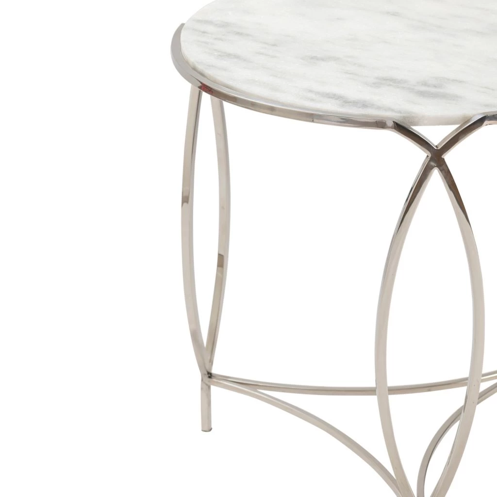 Crestview Collection St. Claire Round Marble End Table, CVFNR5005 4 Crestview Collection St. Claire Round Marble End Table, CVFNR5005 - Image 2
