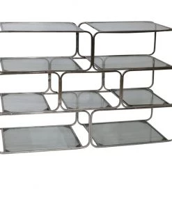 Crestview Collection Del Mar Metal and Glass Console Table, CVFNR5006