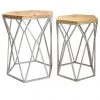Crestview Collection St. Augustine Metal and Wood Tables, Set of 2, CVFNR5019