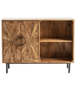 Crestview Collection Roswell 2-Door and Open Shelf Cabinet, CVFNR5026