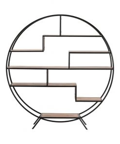 Crestview Collection Accord Round Metal and Wood Etagere, CVFNR5055