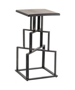 Crestview Collection Brandon Mango Wood and Black Metal Bar Stool, 16 x 16 x 30 in., CVFNR5077 -Crestview Collection sale 1678368 A2
