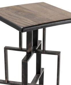 Crestview Collection Brandon Mango Wood and Black Metal Bar Stool, 16 x 16 x 30 in., CVFNR5077 -Crestview Collection sale 1678368 A3