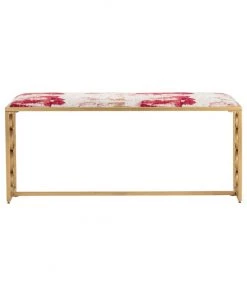 Crestview Collection Paragon Metal and Upholstered Seat Bench, 48 x 14 x 21 in., CVFNR5081