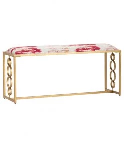 Crestview Collection Paragon Metal and Upholstered Seat Bench, 48 x 14 x 21 in., CVFNR5081 -Crestview Collection sale 1678372 A2