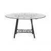 Crestview Collection Explorer Round Metal and Glass Cocktail Table, CVFNR5108