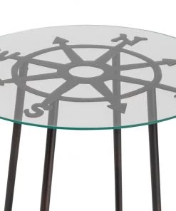 Crestview Collection Explorer Round Metal and Glass End Table, CVFNR5109 -Crestview Collection sale 1678391 A1