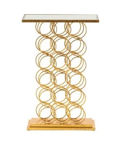 Crestview Collection Melrose Wine Rack Console Table, CVFNR955