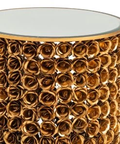 Crestview Collection Botanical Metal Rose and Mirror Accent Table, CVFNR956 -Crestview Collection sale 1678405 A2