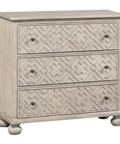Crestview Collection Hawthorne Estate 3-Drawer Fretwork Pattern Chest, 38 x 15 x 36 in., CVFVR8010 -Crestview Collection sale 1678414 A3