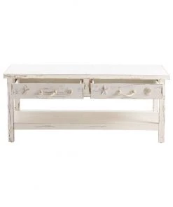 Crestview Collection Seaside White Coastal Cocktail Table, CVFZR1522