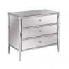 Crestview Collection Hollywood Nickel and Mirror 3 Drawer Chest, CVFZR1689