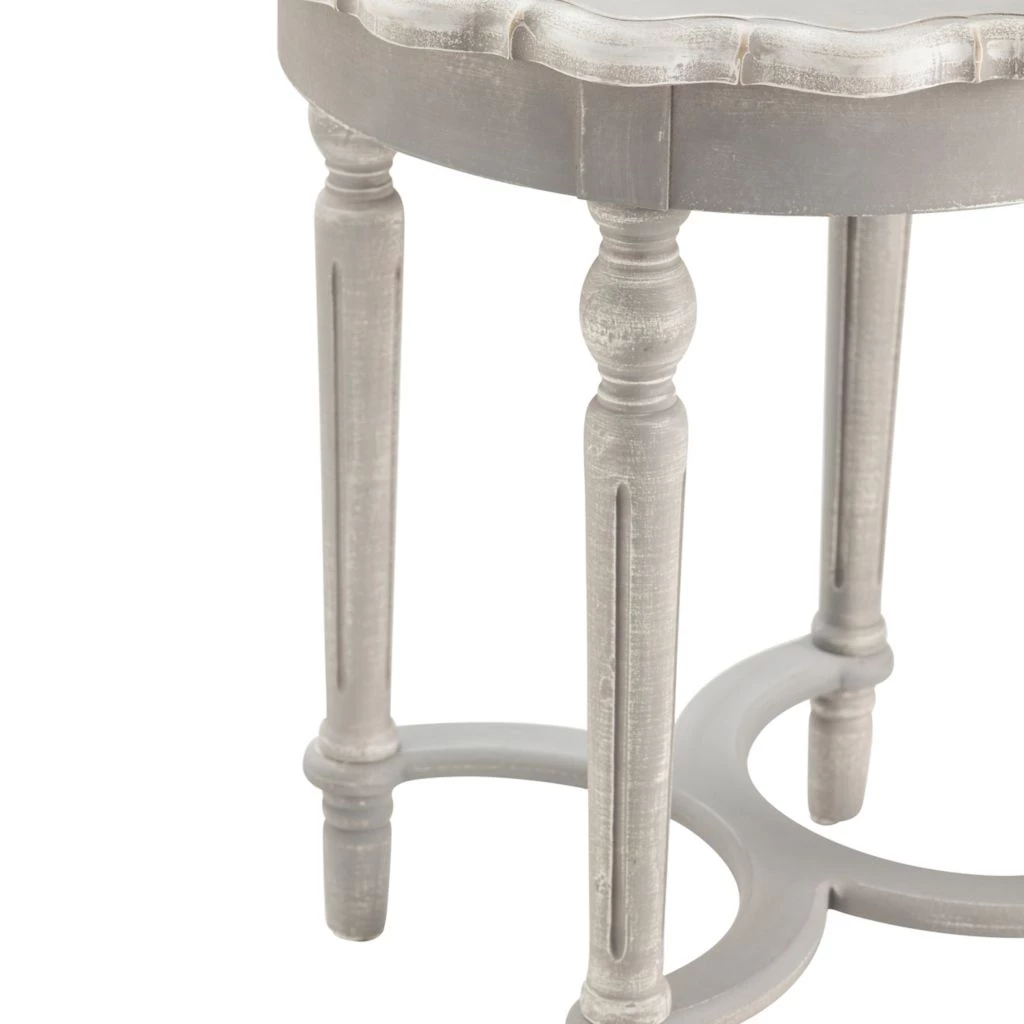 Crestview Collection Pembroke Turned Leg Chalk Scalloped Accent Table, CVFZR3530 4 Crestview Collection Pembroke Turned Leg Chalk Scalloped Accent Table, CVFZR3530 - Image 2
