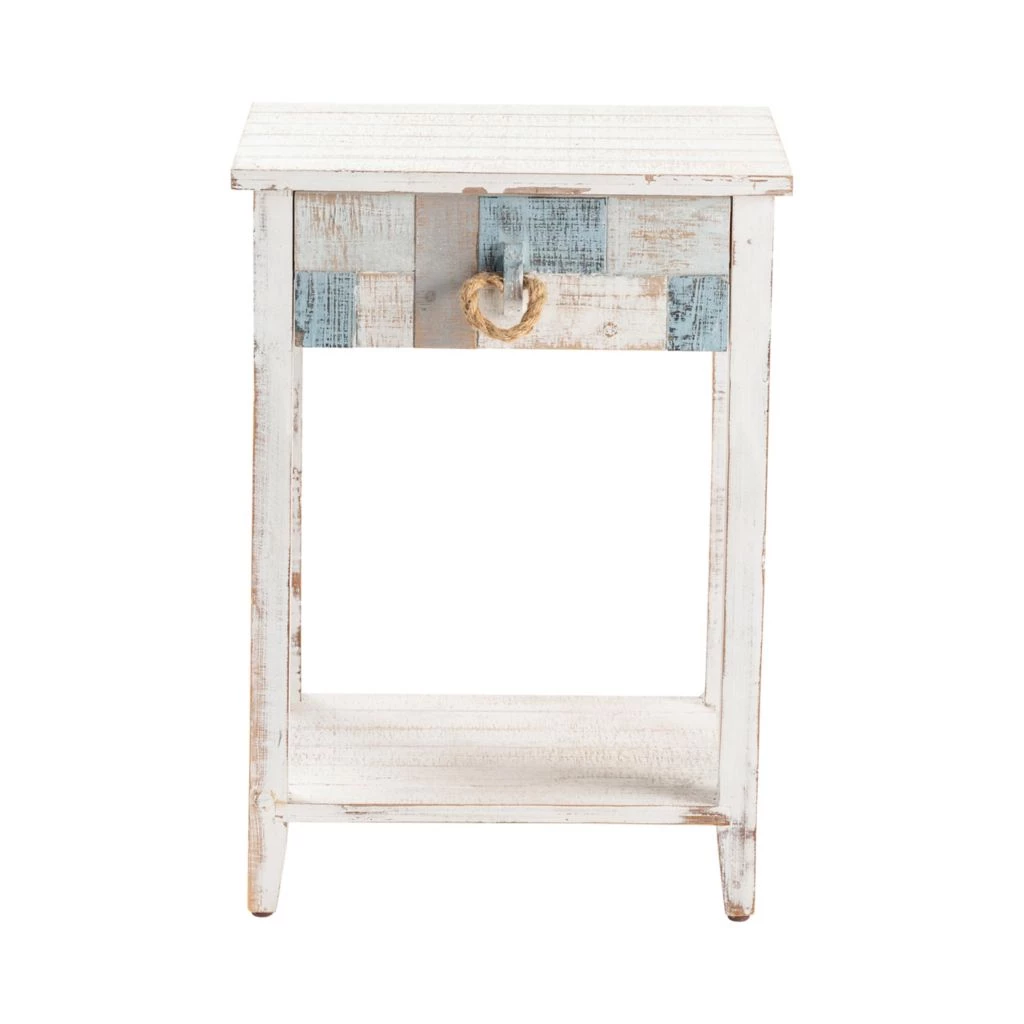 Crestview Collection South Shore Nautical Patchwork 1 Drawer Accent Table, CVFZR3561 3 Crestview Collection South Shore Nautical Patchwork 1 Drawer Accent Table, CVFZR3561
