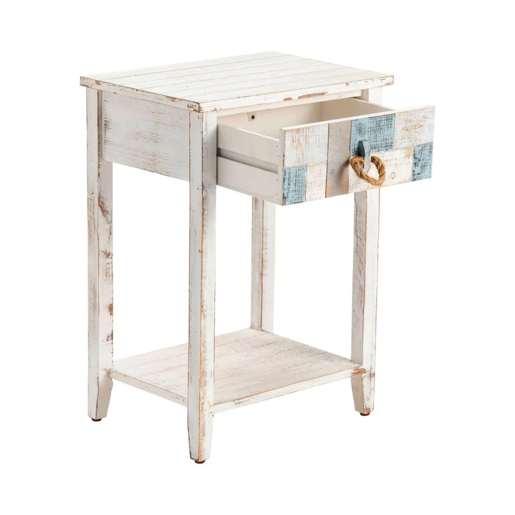 Crestview Collection South Shore Nautical Patchwork 1 Drawer Accent Table, CVFZR3561 5 Crestview Collection South Shore Nautical Patchwork 1 Drawer Accent Table, CVFZR3561 - Image 3