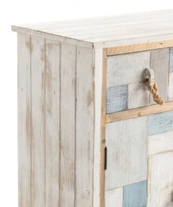 Crestview Collection South Shore Multi Color Nautical Patchwork 1 Drawer, 2 Door Cabinet, CVFZR3566 -Crestview Collection sale 1678495 A3