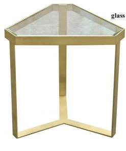 Crestview Collection Melrose Gold Triangle Accent Table, CVFZR4002