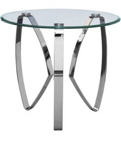 Crestview Collection Hollywood Nickel Tri Leg End Table, CVFZR4009
