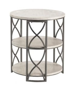Crestview Collection Springfield Metal and Wood Tiered Accent Table, CVFZR4104