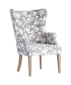 Crestview Collection Heatherbrook Upholsted Floral Pattern Grey Wingback Chair with Distressed Grey Legs, CVFZR4502 6 Crestview Collection Heatherbrook Upholsted Floral Pattern Grey Wingback Chair with Distressed Grey Legs, CVFZR4502 -Crestview Collection sale 1678511 A1