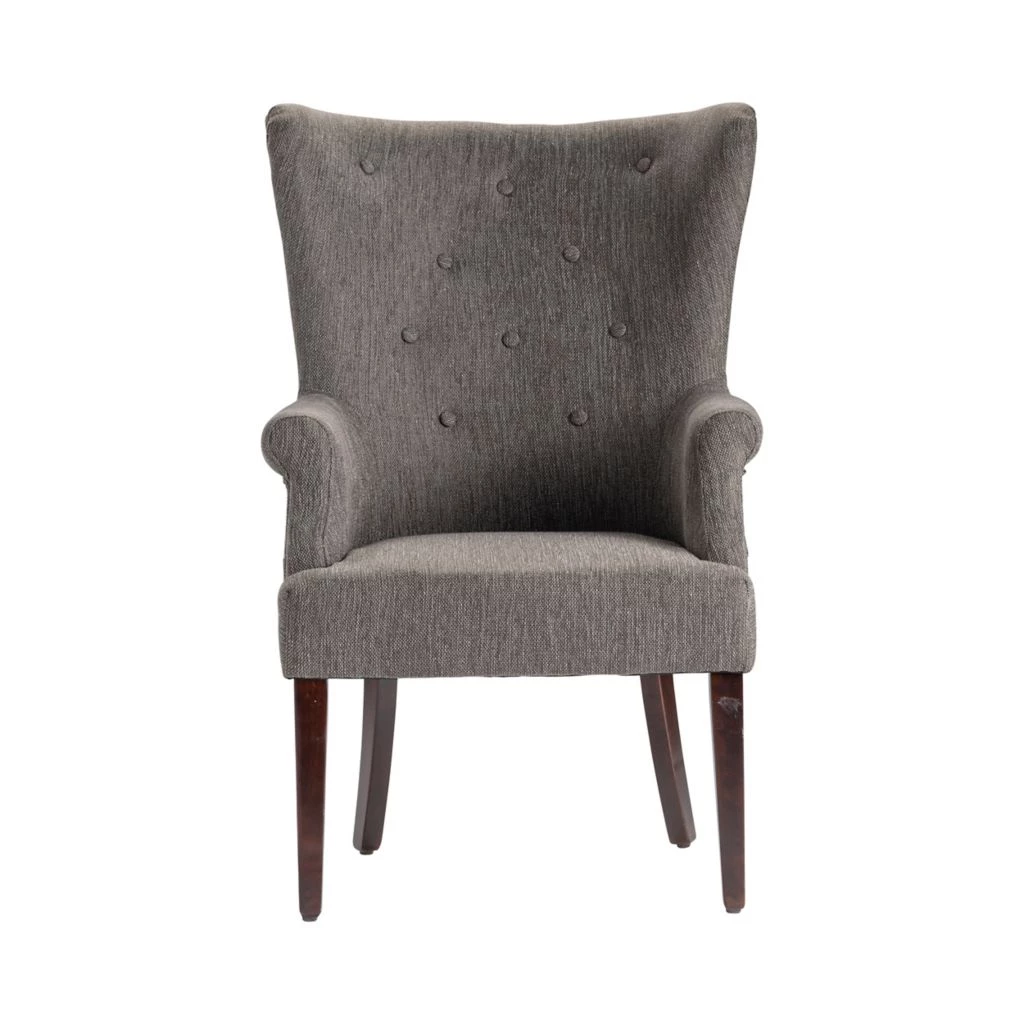 Crestview Collection Seville Grey Upholsted Button Tufted Wingback Chair, CVFZR4503 3 Crestview Collection Seville Grey Upholsted Button Tufted Wingback Chair, CVFZR4503