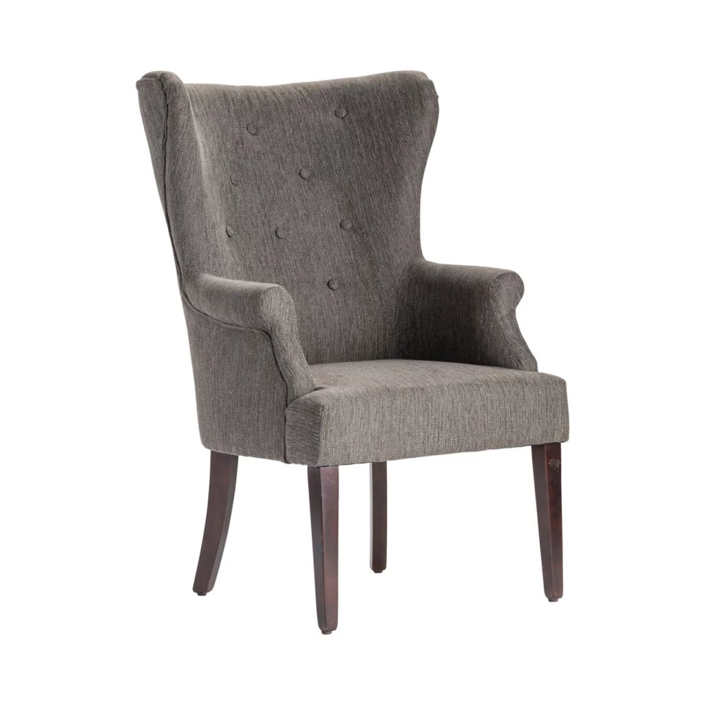 Crestview Collection Seville Grey Upholsted Button Tufted Wingback Chair, CVFZR4503 4 Crestview Collection Seville Grey Upholsted Button Tufted Wingback Chair, CVFZR4503 - Image 2