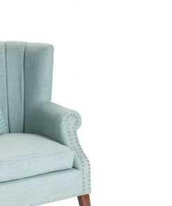Crestview Collection Avana Upholstered Channel Back Teal Accent Chair with Kidney Pillow, CVFZR4505 -Crestview Collection sale 1678513 A2