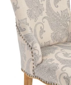 Crestview Collection Danielle Paisley Upholstered Accent Chair with Distressed Wood Legs, CVFZR4520 -Crestview Collection sale 1678515 A2