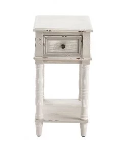 Crestview Collection Weston Chalk Grey 1 Drawer Chairside, CVFZR4536