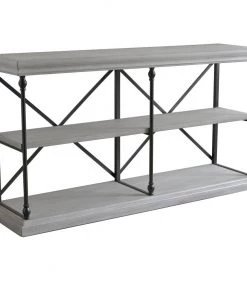Crestview Collection Hanover Metal and White Wood Console, CVFZR4548