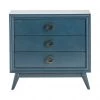 Crestview Collection Pomeroy Indigo 3 Drawer Chest with Gold Hardware, CVFZR4592 -Crestview Collection sale 1678528