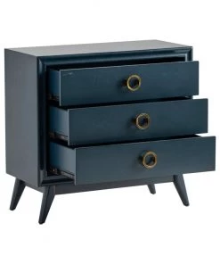 Crestview Collection Pomeroy Indigo 3 Drawer Chest with Gold Hardware, CVFZR4592 -Crestview Collection sale 1678528 A3