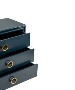 Crestview Collection Pomeroy Indigo 3 Drawer Chest with Gold Hardware, CVFZR4592 -Crestview Collection sale 1678528 A4