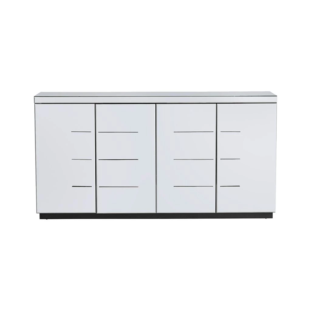 Crestview Collection Melrose 4 Door Beveled Mirror Sideboard and Chrome Hardware, CVFZR5019 3 Crestview Collection Melrose 4 Door Beveled Mirror Sideboard and Chrome Hardware, CVFZR5019