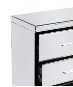 Crestview Collection Melrose 3 Drawer Beveled Mirror Chest and Chrome Hardware, CVFZR5020 -Crestview Collection sale 1678537 A3